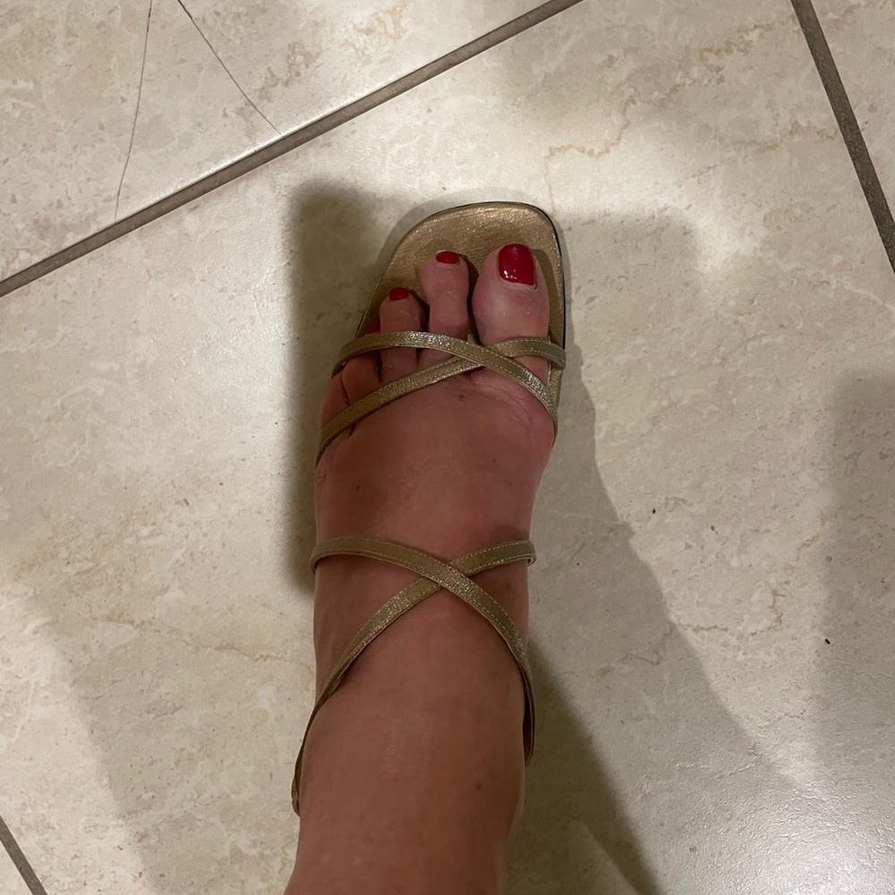 Gold Strappy Women's Heels